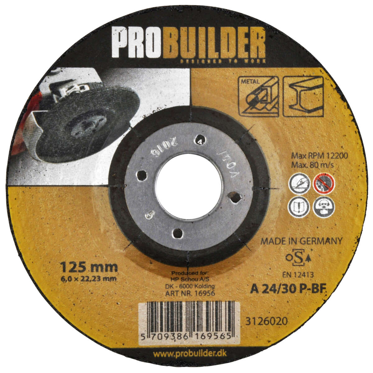 Probuilder slipeskive stål 125 mm