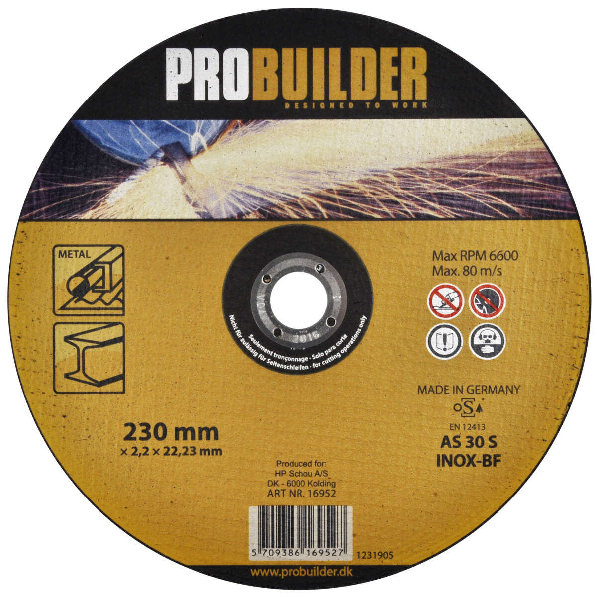 Probuilder kappskive stål 230mm