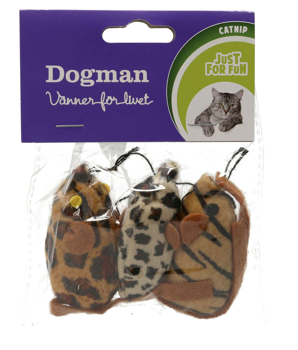 Dogman Safarimus med Catnip 3pk