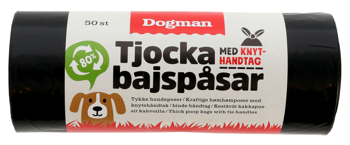 Dogman Hundeposer med Håndtak Svart 50stk