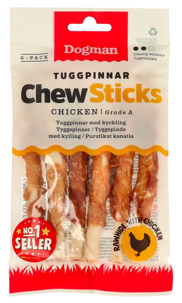 Dogman Tyggepinner Kylling 6pk