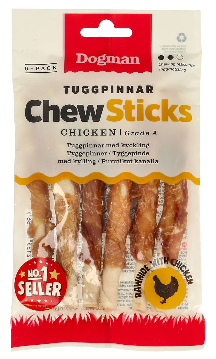 Dogman Tyggepinner Kylling 6pk