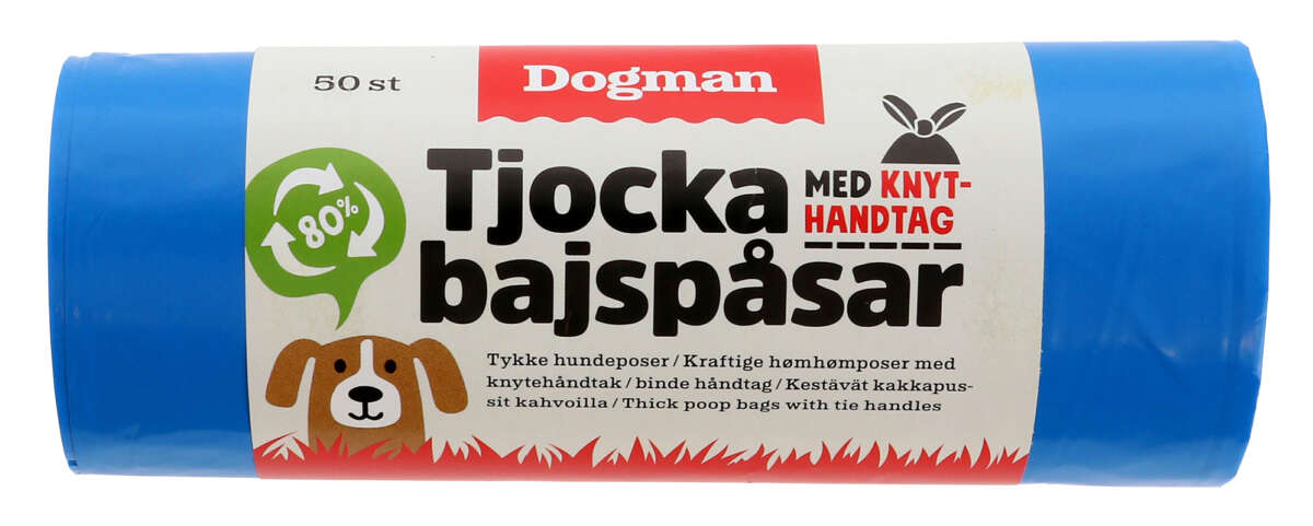Dogman Hundeposer med Håndtak Blå 50stk