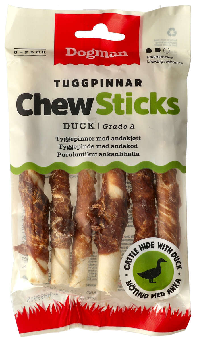 Dogman Tyggepinner med And 6pk