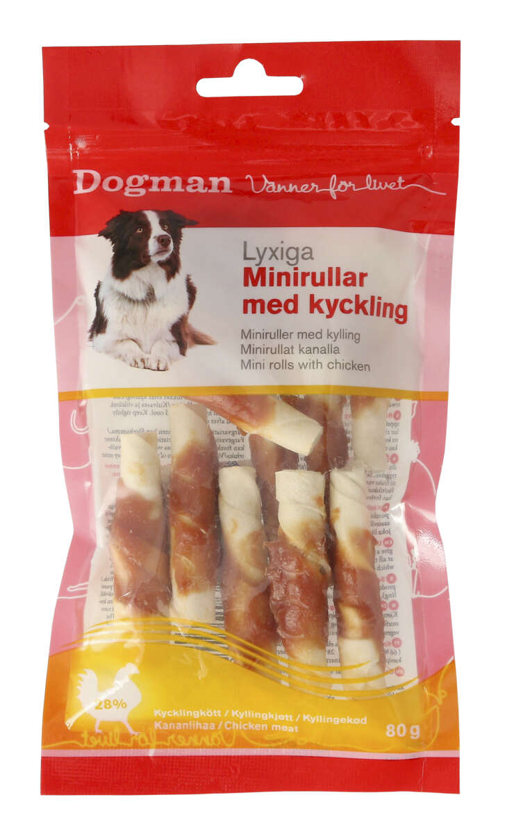 Dogman Miniruller med Kylling 80g
