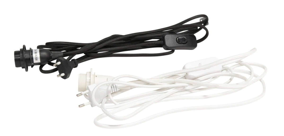 Tekstilkabel sort E14 3,5m