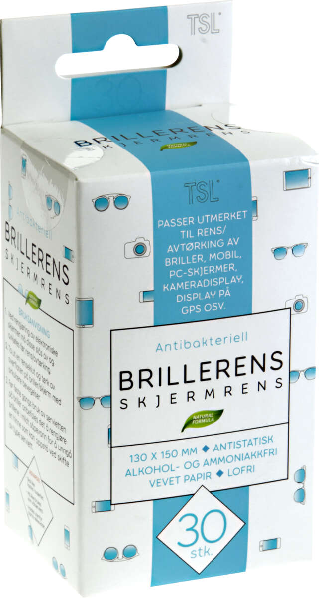 Antibakteriell brillerens/skjermrens