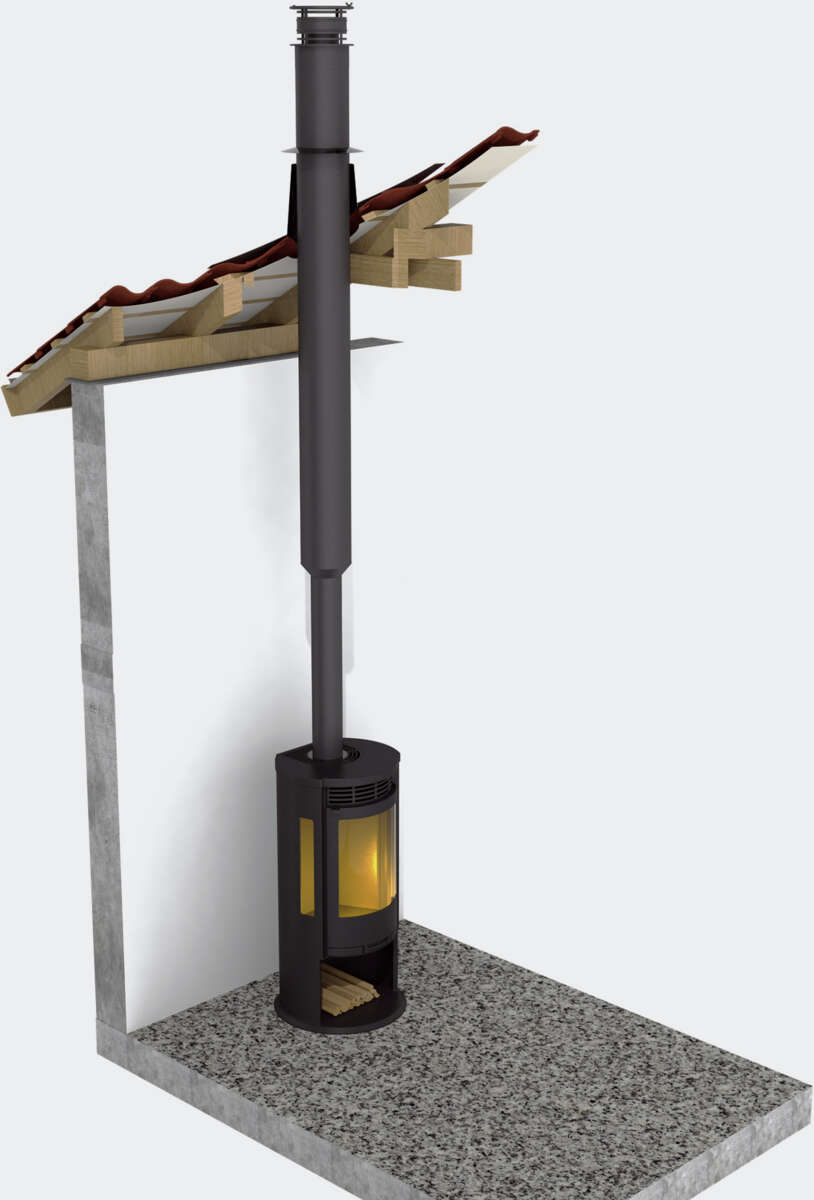 Tolmer Vision 3,5 m stålpipe for papp/shingel tak