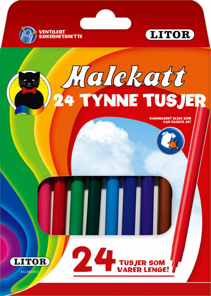 Egmont Malekatt tynne tusjer 24 stk