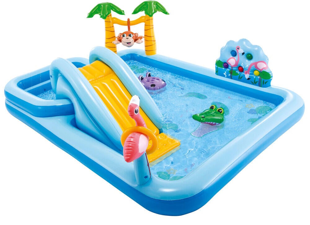 INTEX® badebasseng med vannsklie og jungelutstyr
