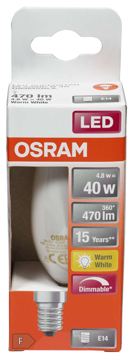 Ledvance LED Retrofit CLASSIC B DIM matt dimbar pære