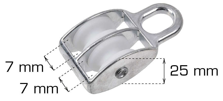 Blokkrulle - dobbel 7mm