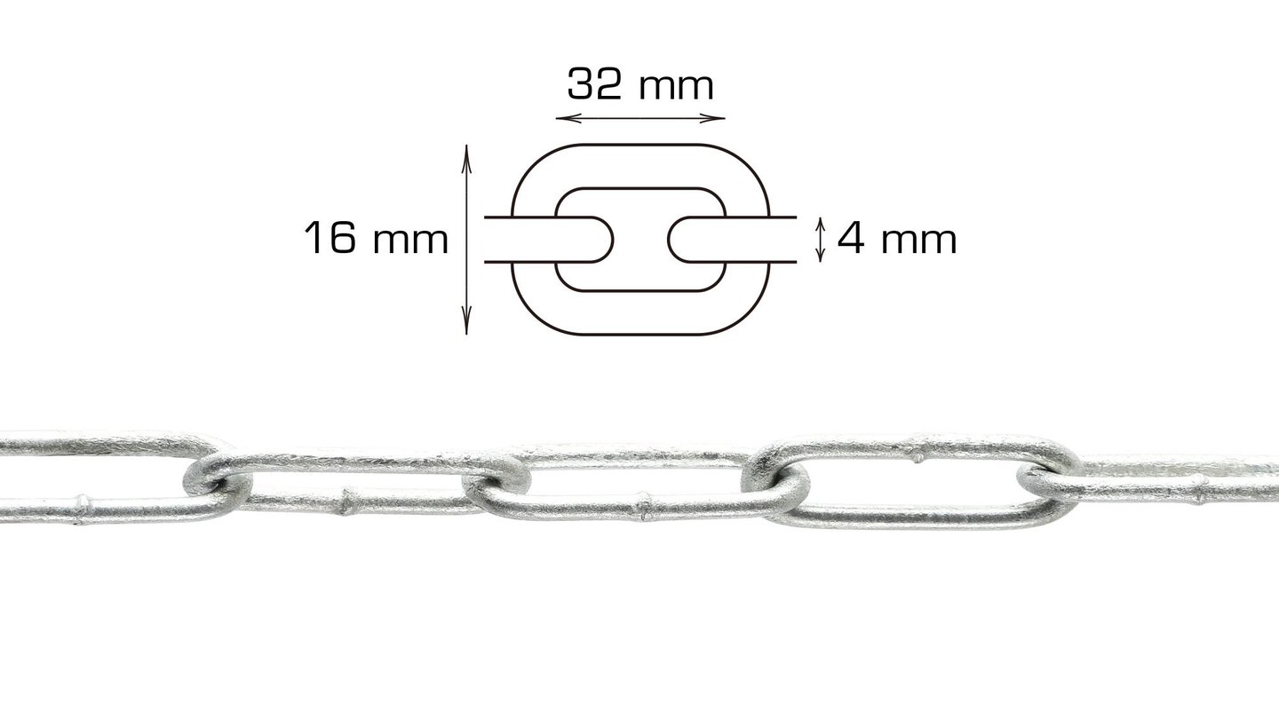 Home>it Galvanisert langleddet kjede - 2 meter (4 mm)