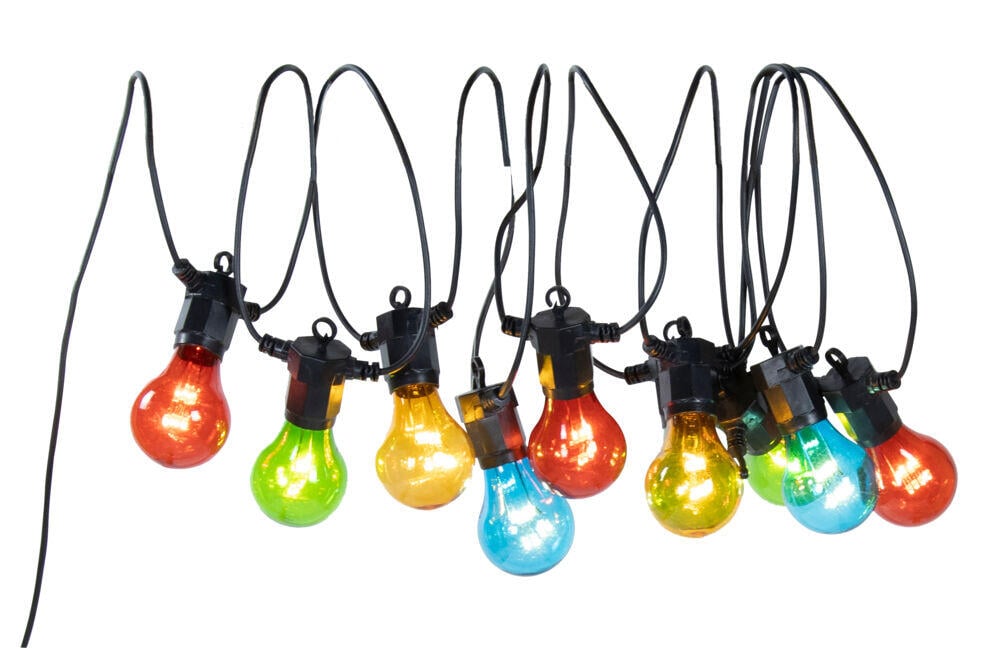 Lyslenke sort 10 mulitcolor LED IP44