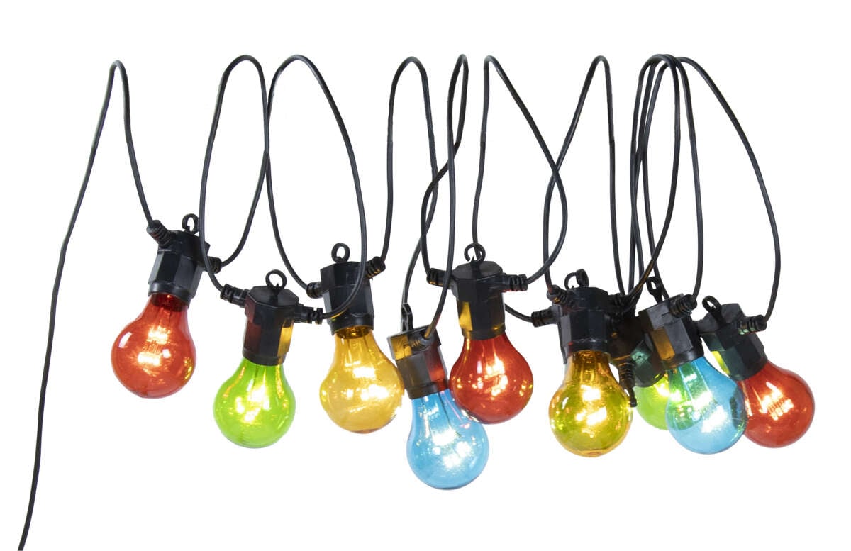 Lyslenke sort 10 mulitcolor LED IP44