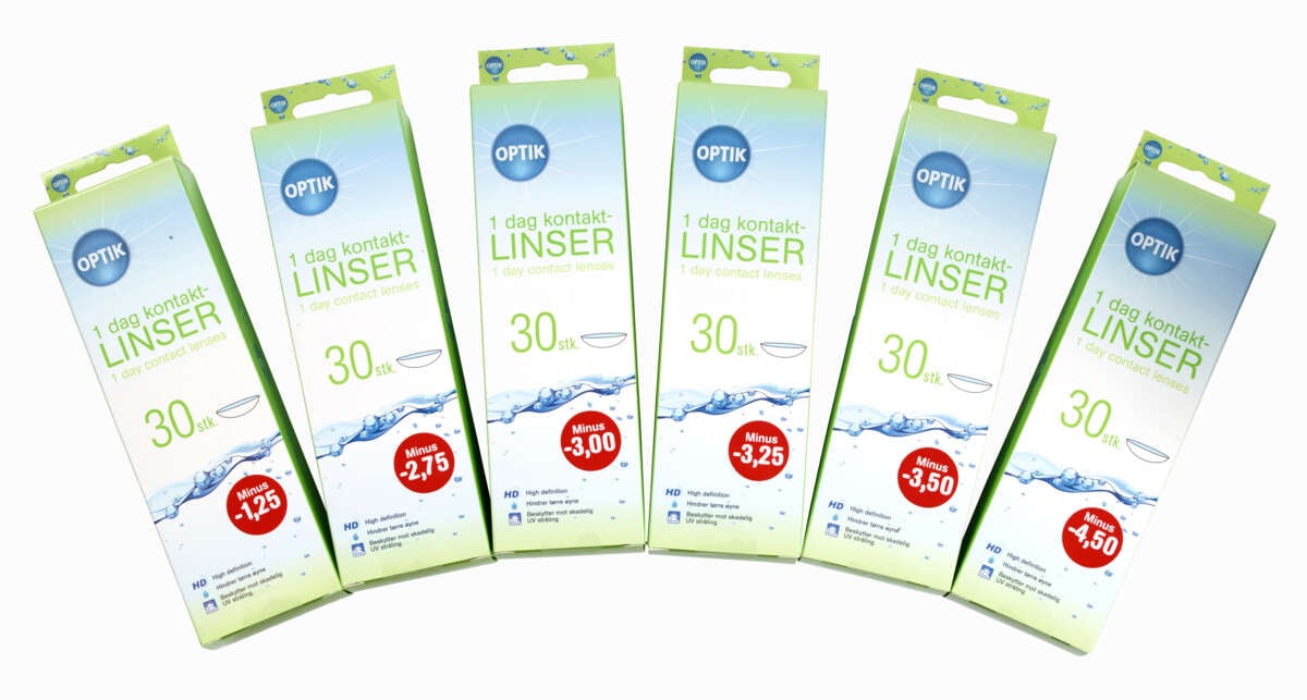 30-pakk hverdagslinser styrke -5,25
