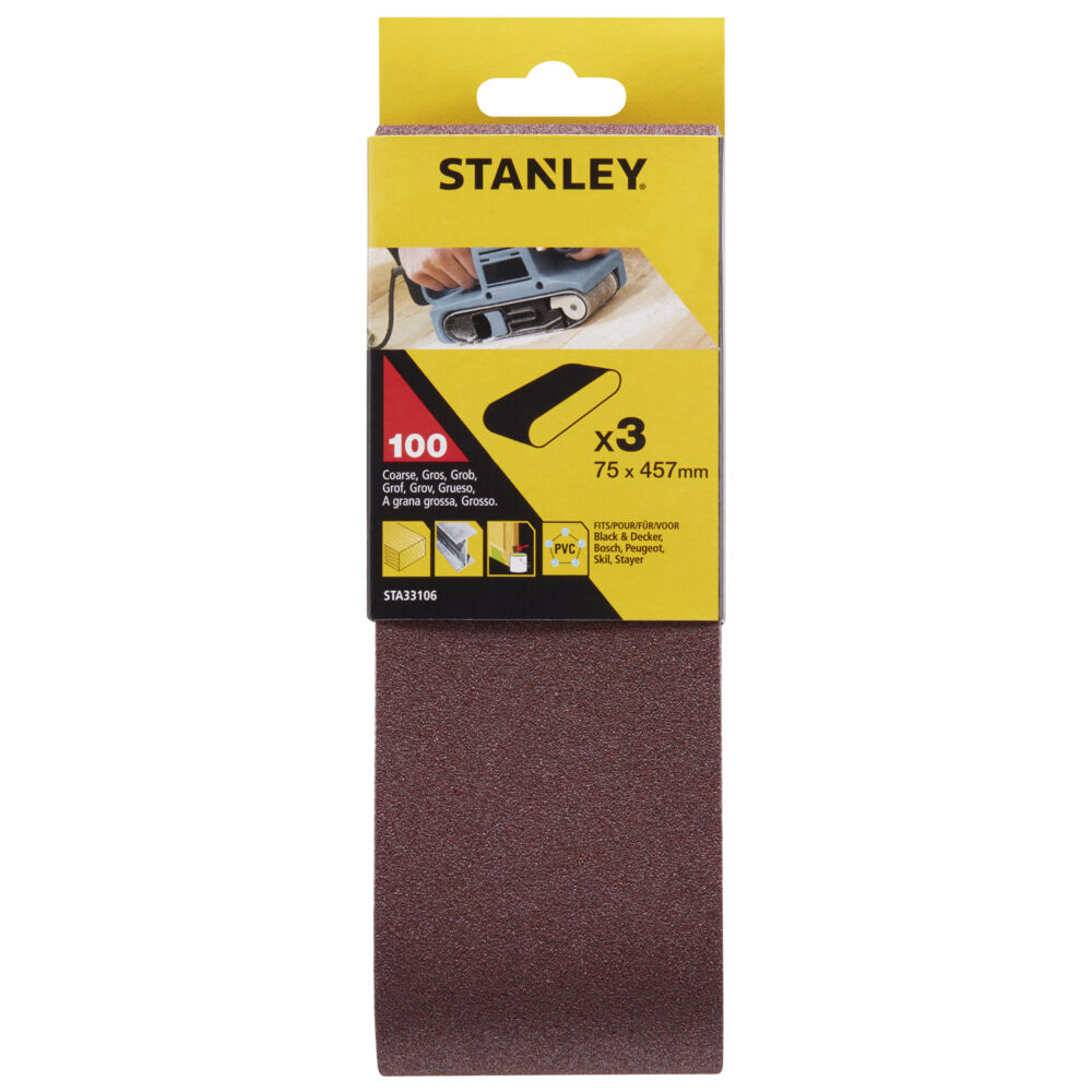 Stanley slipebånd 75x457 100K STA33106