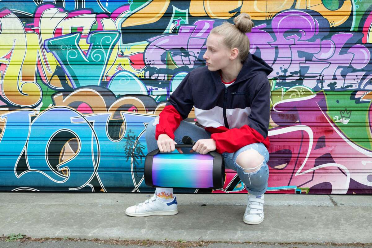 PARTYBTLITE Lumious trådløs partyhøyttaler med mikrofon