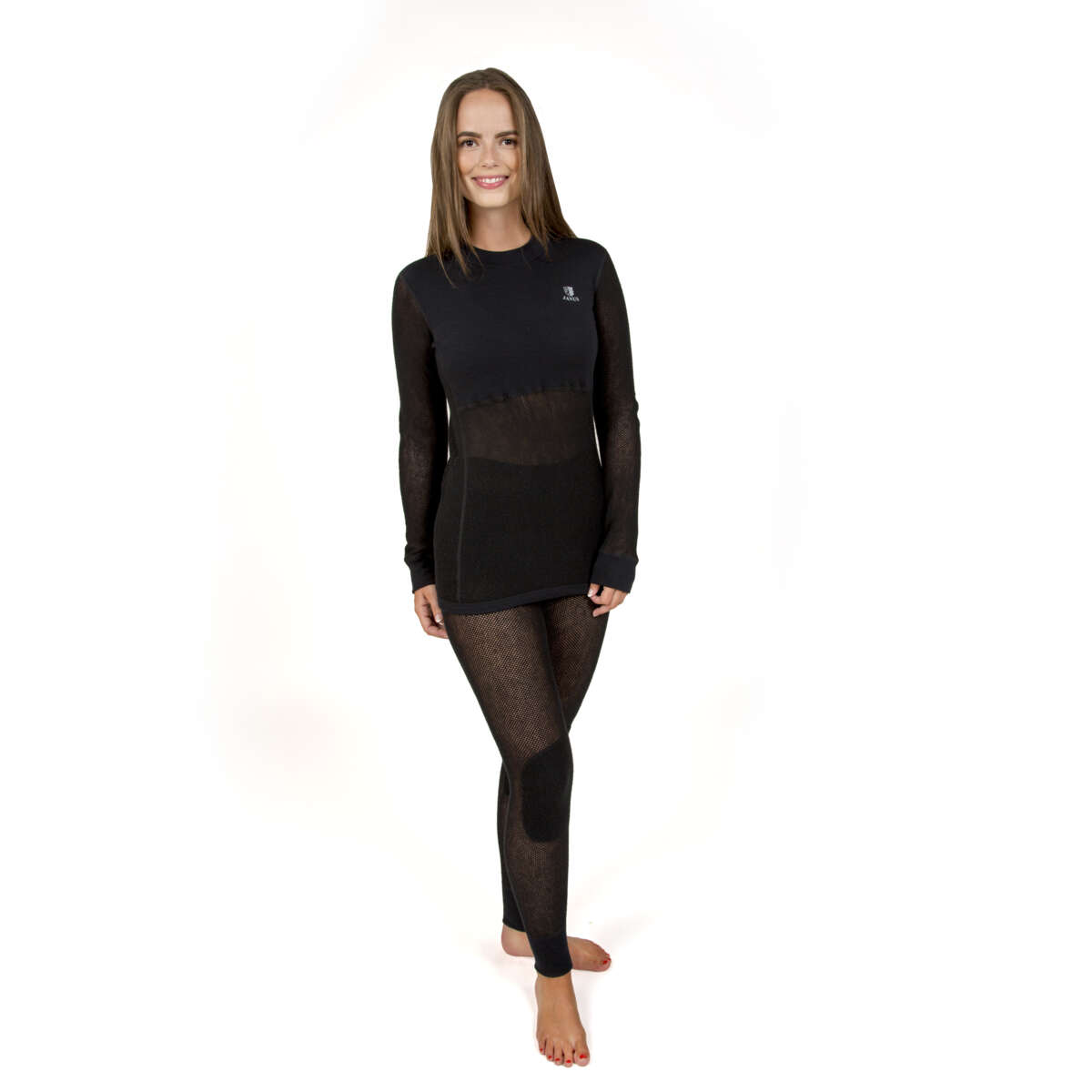 Janus Black Wool Mesh ullongs herre