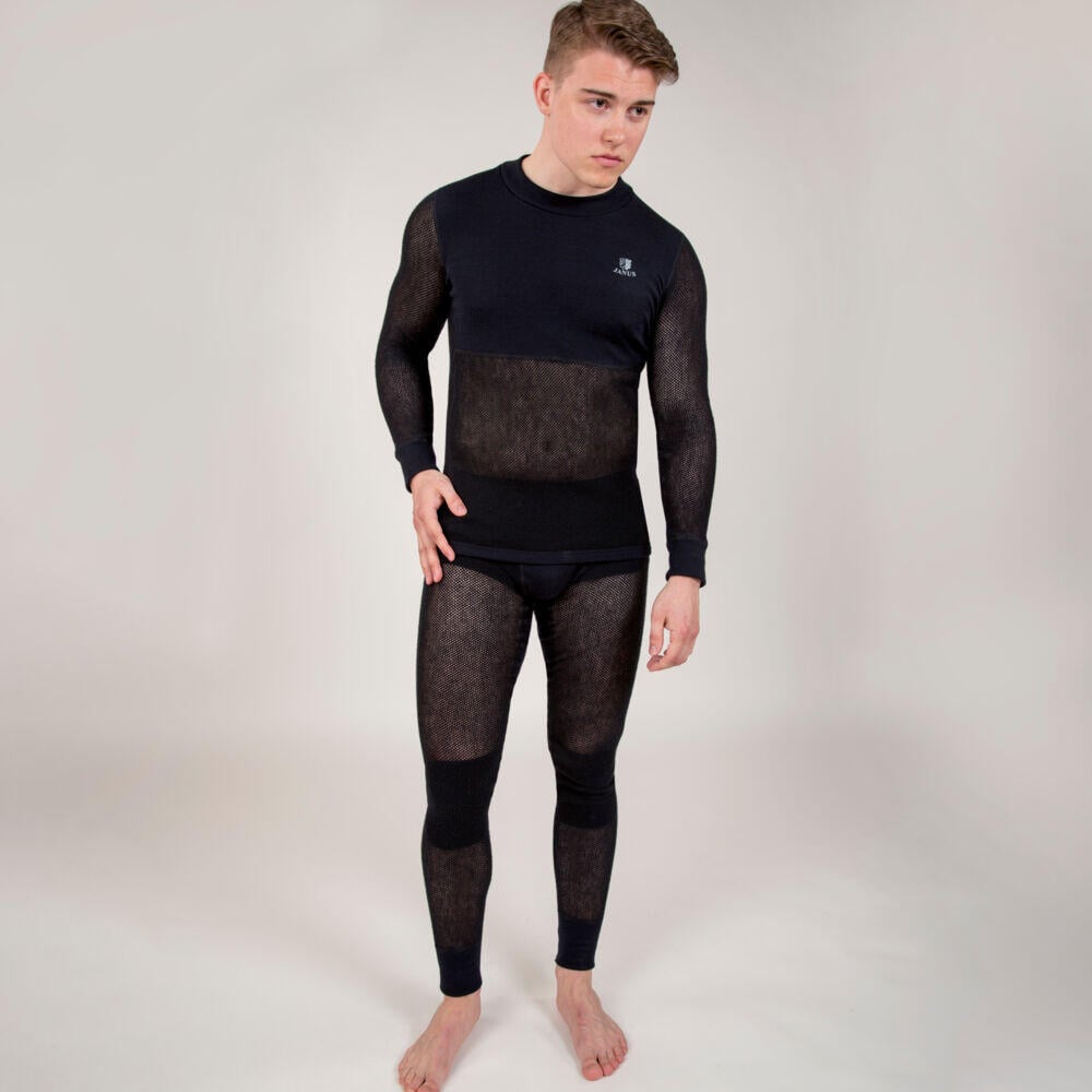 Janus Black Wool Mesh ullongs herre