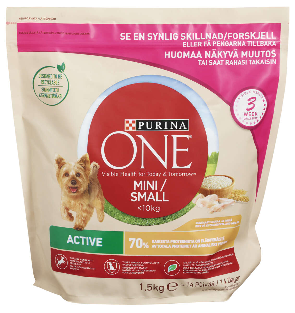 Purina One Small Dog Active 1,5kg