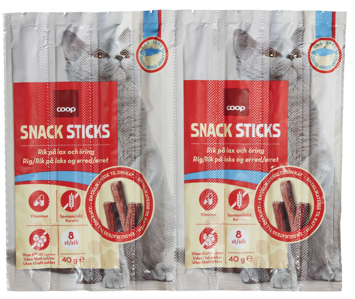 Coop Katt Snack Sticks Laks 40g