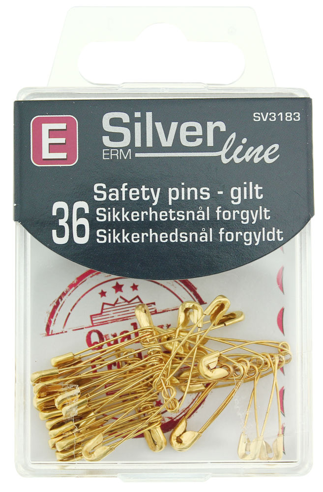 Silverline sikkerhetsnåler forgylt