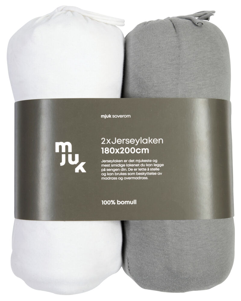 Mjuk formsydd jersylaken 2pk.