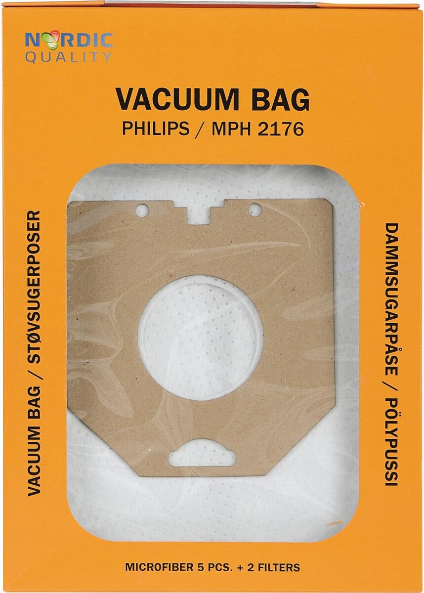 Nordic Quality Vac MPH 2176 Støvsugerposer, 5 stk. + 2 filtre