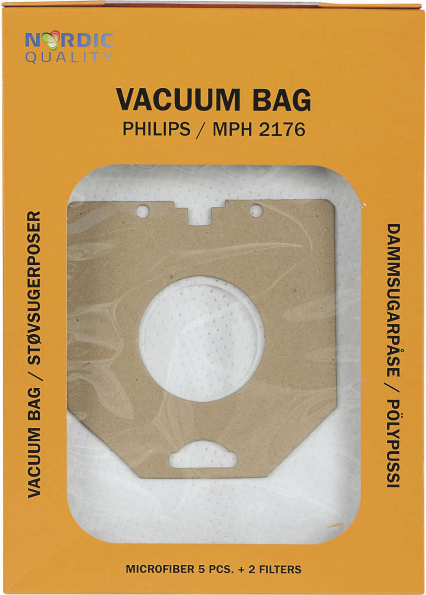 Nordic Quality Vac MPH 2176 Støvsugerposer, 5 stk. + 2 filtre