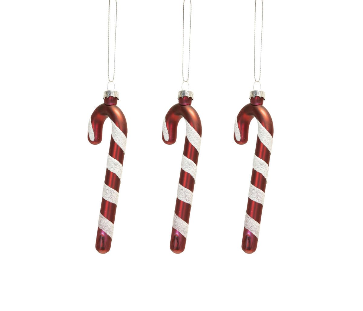 Polkagrisstang julekule 3 pk