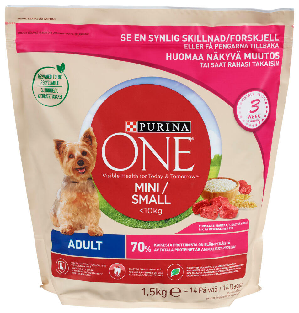 Purina One Small Dog Adult 1,5kg