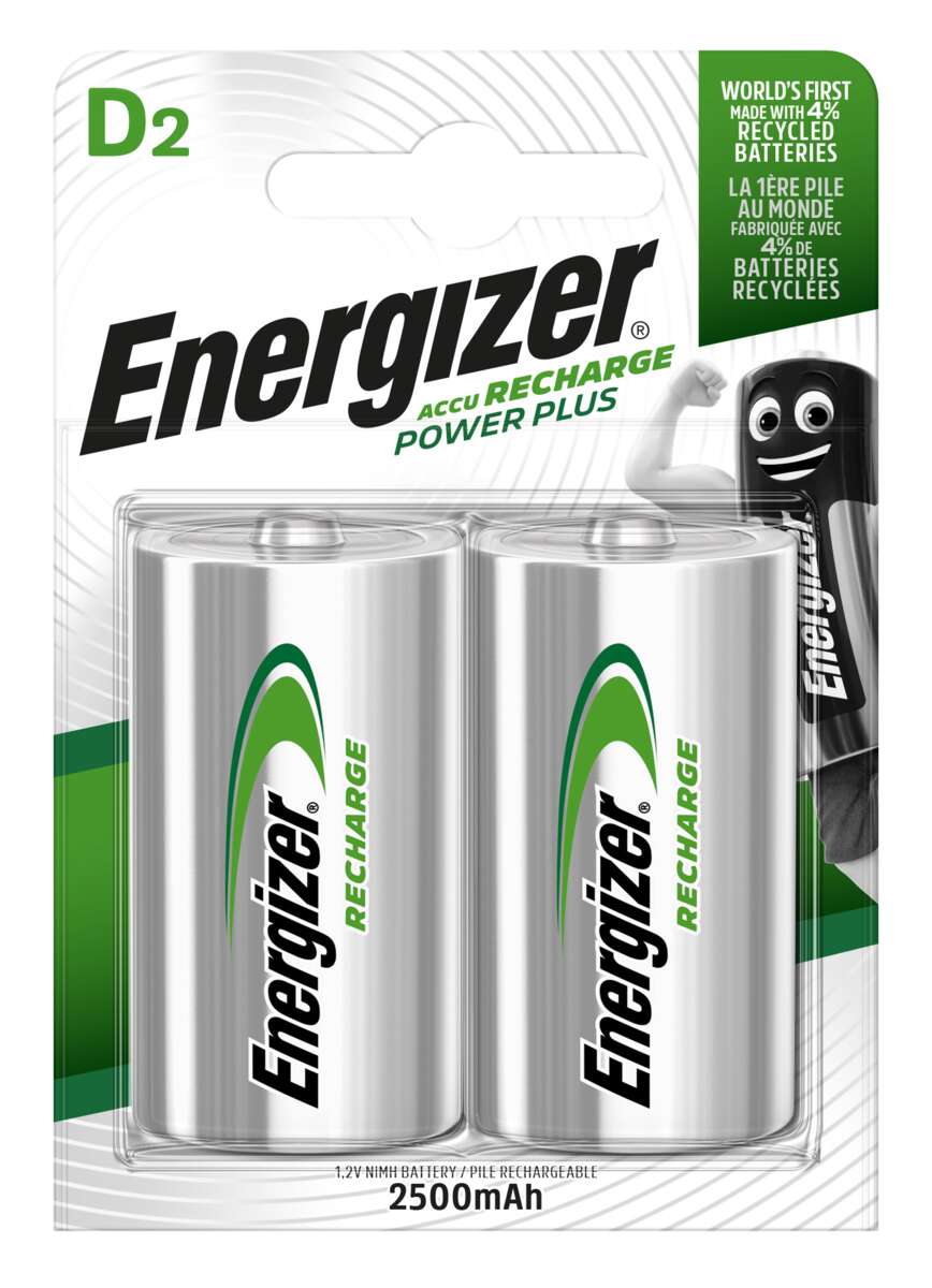 Energizer® AccuRecharge D-batterier