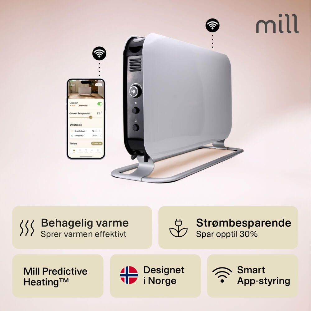 Mill WiFi 1200W gulvovn