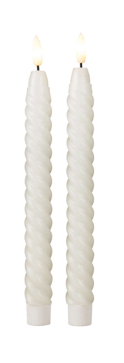 Lun LED tvinnet kronelys 2-pk