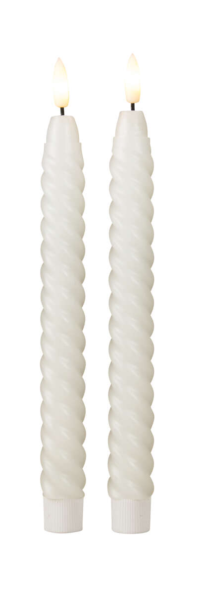 Lun LED tvinnet kronelys 2-pk