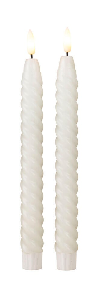 Lun LED tvinnet kronelys 2-pk