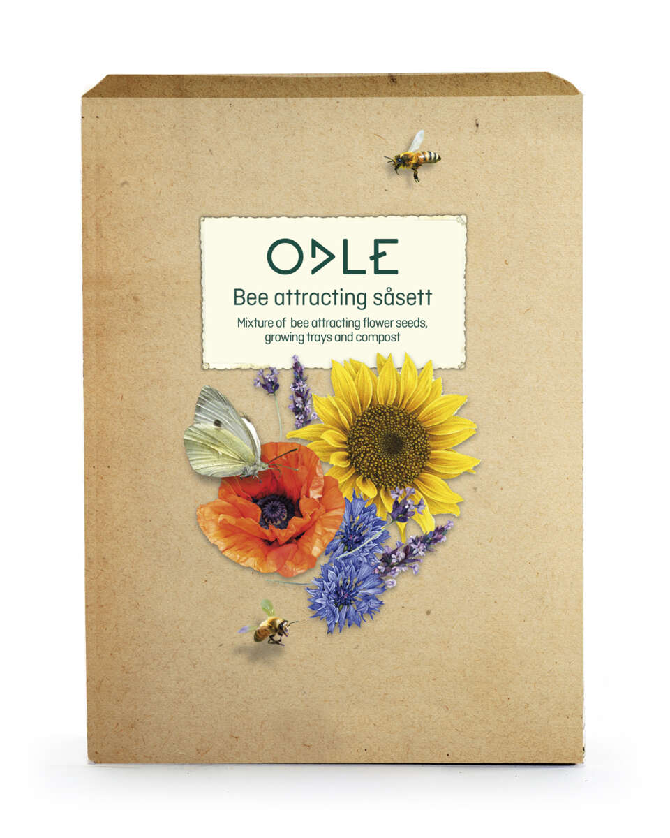 Odle dyrkesett med bie tiltrekkende blomster