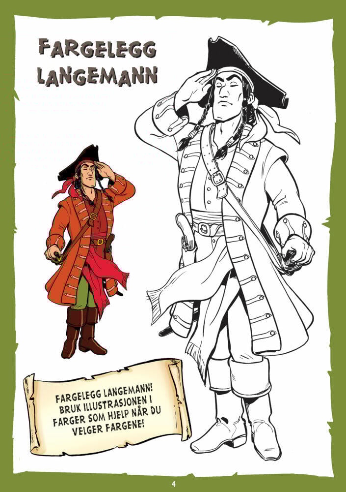 Kaptein Sabeltann malebok