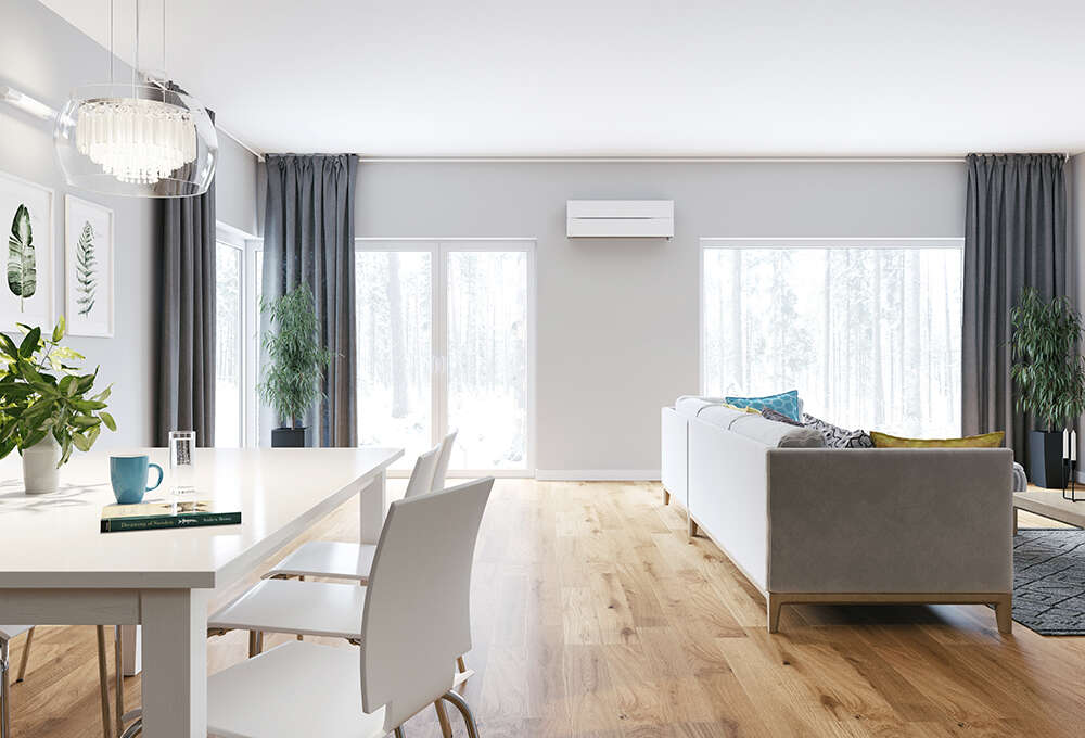 Mitsubishi Kaiteki 8700 varmepumpe, ferdig montert