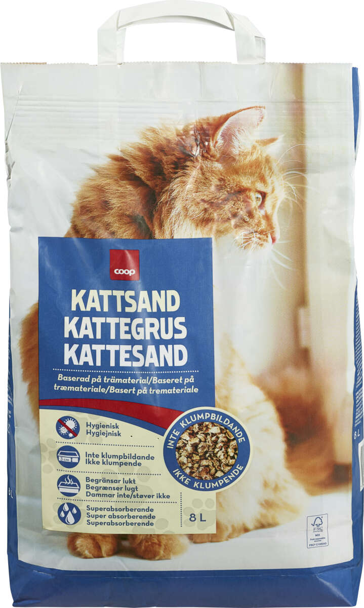 Coop Kattesand Trepellets 8 liter