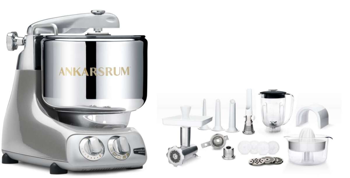 Ankarsrum® Assistent Original 6230 sølv med stor tilbehørspakke