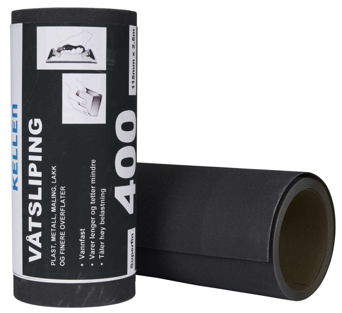 Slipepapir våtslip 115 mm x 2,5 m