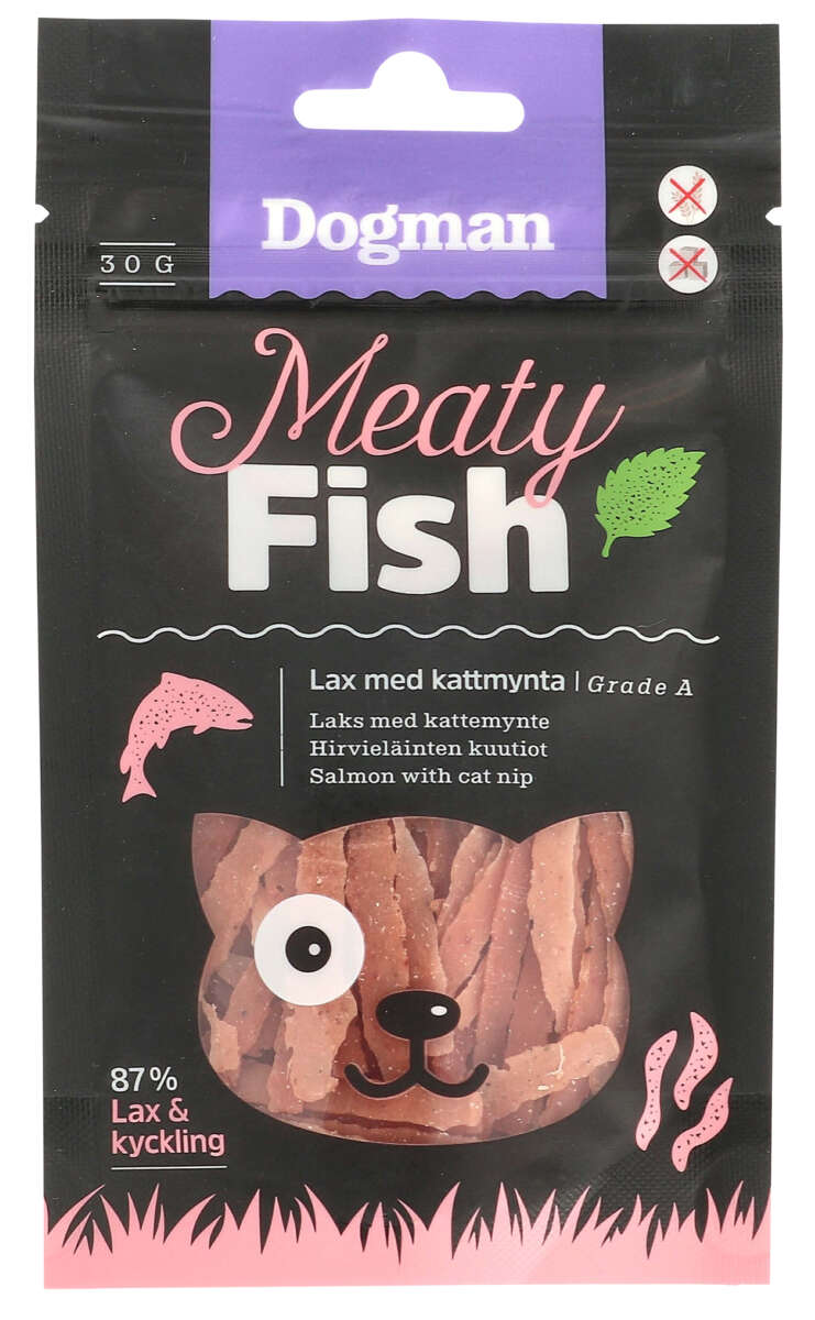 Dogman Meaty Fish Laks med Kattemynte 30g