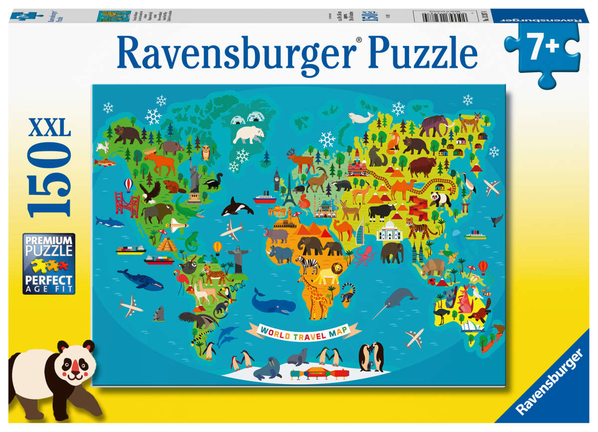 Ravensburger Puzzle Animal World Map puslespill