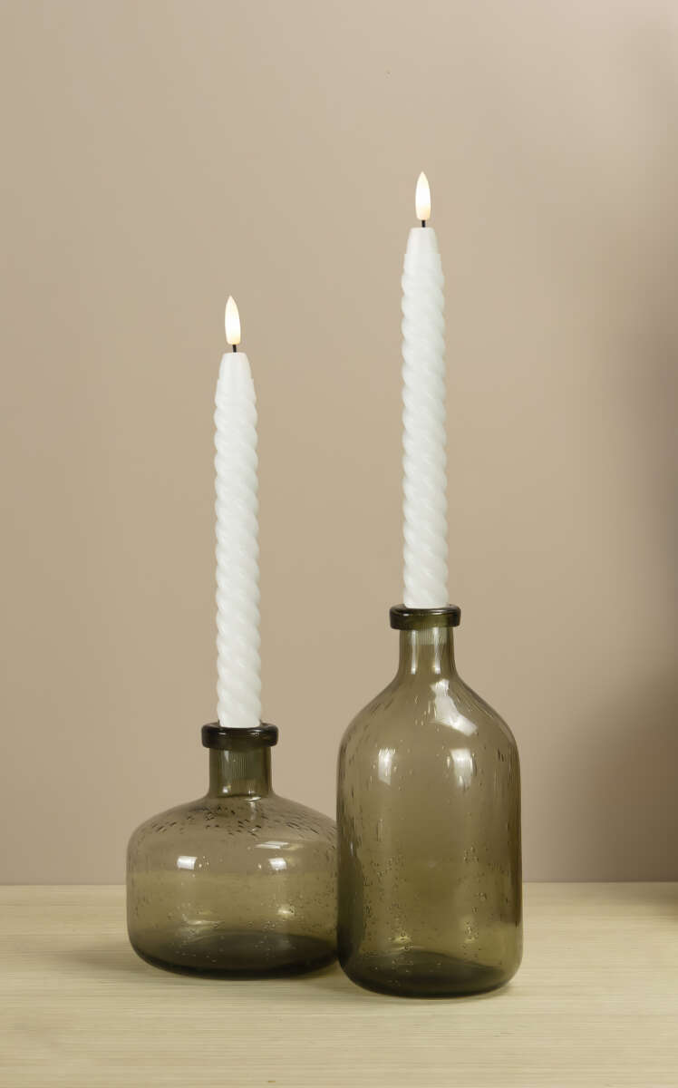 Lun LED tvinnet kronelys 2-pk