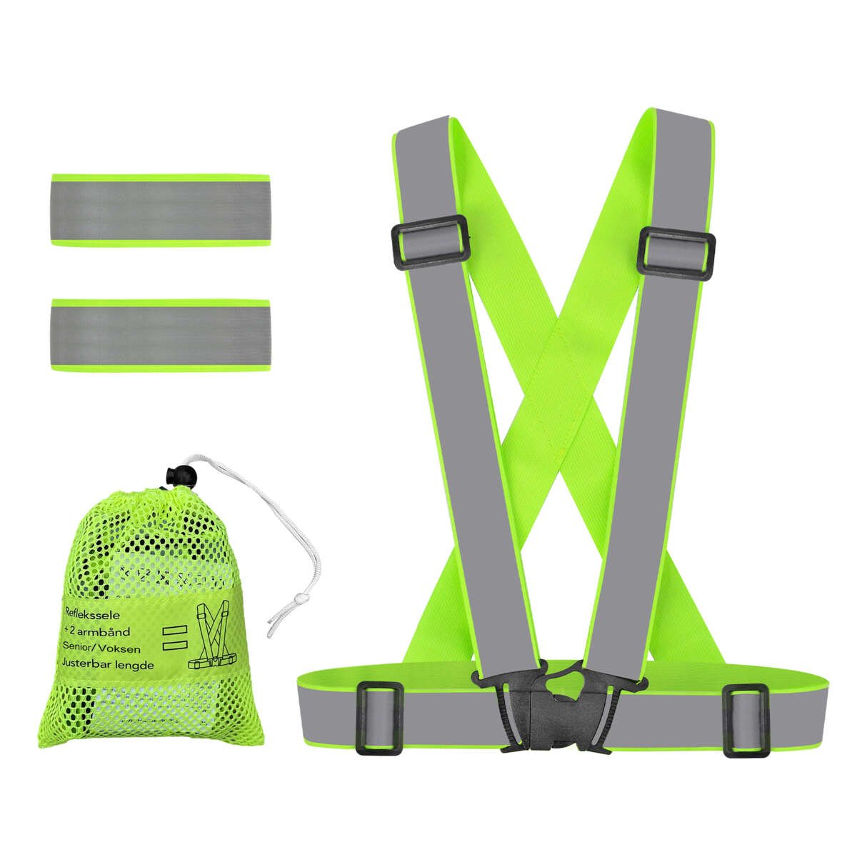 Reflekssele m/ armbånd og oppbevaringspose unisex