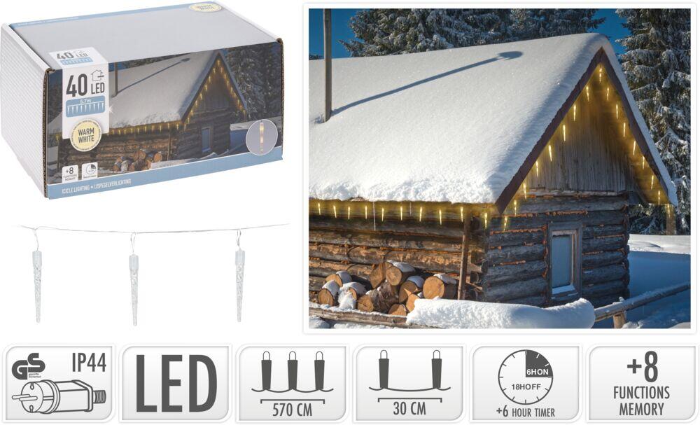 Istapp lyslenke med 40 LED lys IP44