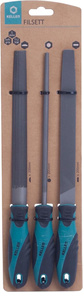 Kellen filsett stål 3 deler