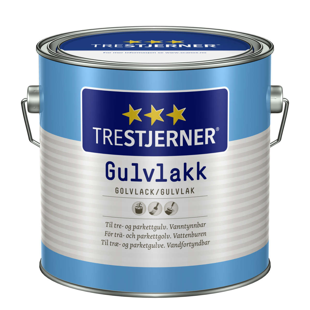 Trestjerner 15/silkematt gulvlakk